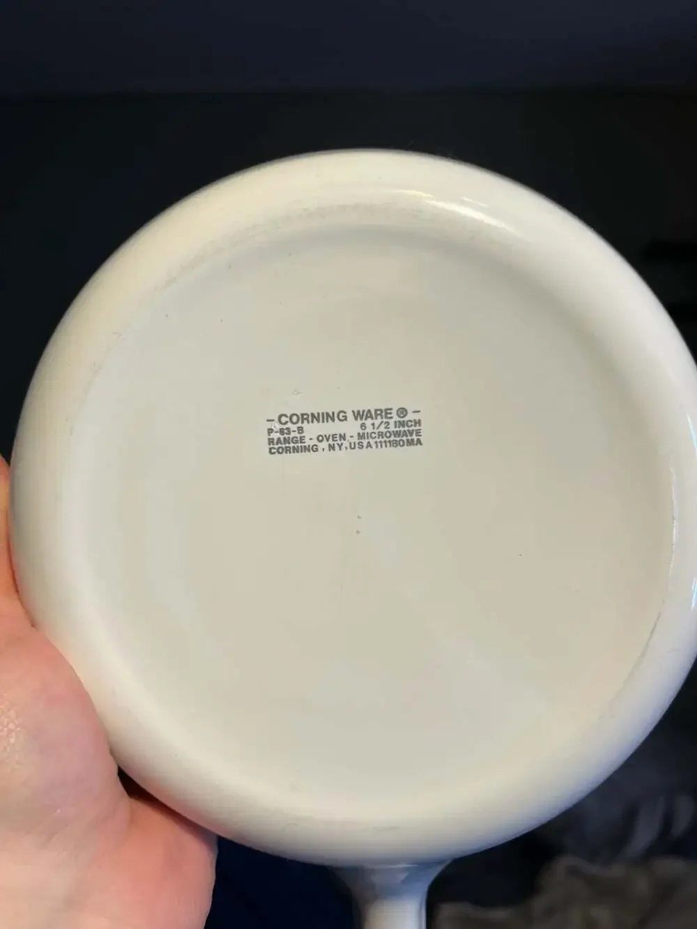 Vintage Corning Ware Cornflower Blue White P-83-B Skillet Handle Pan 6.5